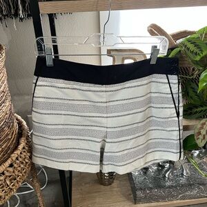 LOFT Women's Black and White Striped Shorts, Size 4
